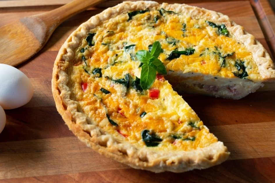 Recepta quiche d'espinacs i pebrot