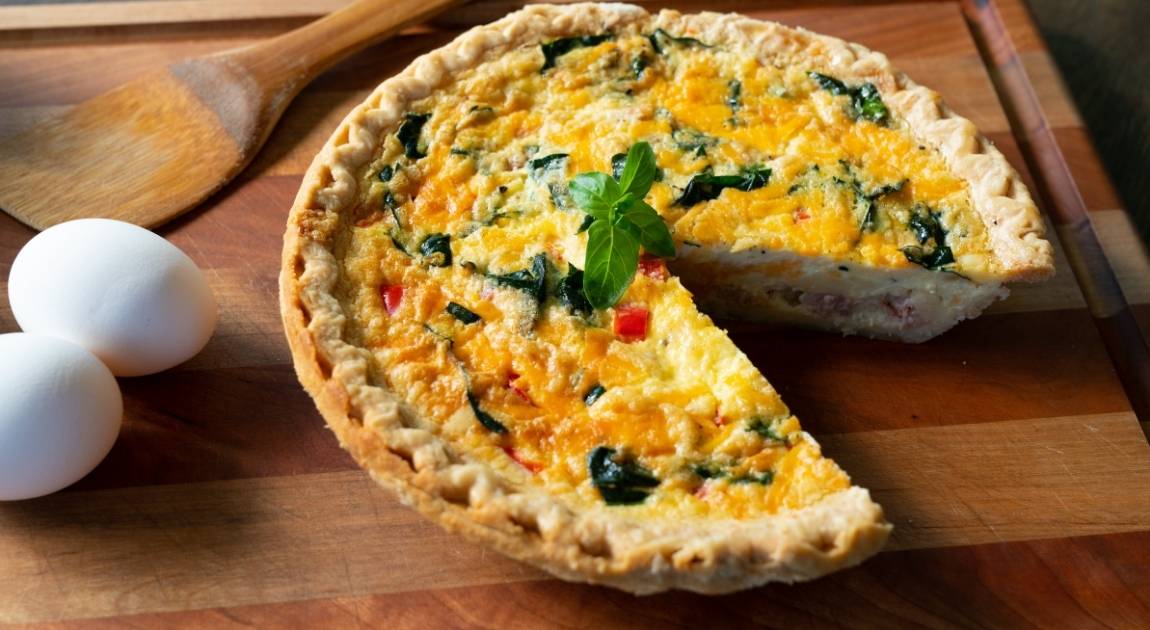 Recepta quiche d'espinacs i pebrot