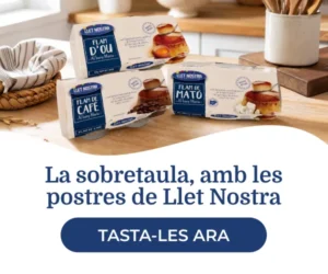 La sobretaula amb les postres de Llet Nostra. Tasta-les!